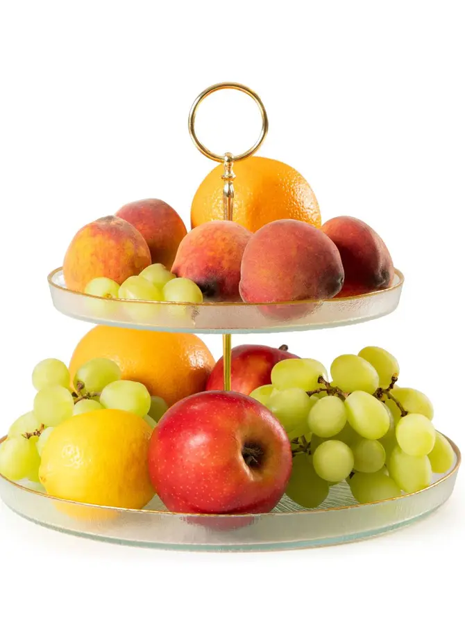 Patera MONZE dwupoziomowa transparentna 21 cm, 28 cm