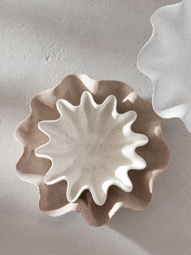 Misa dekoracyjna EVANIA ceramiczna biała 19x19x6 cm