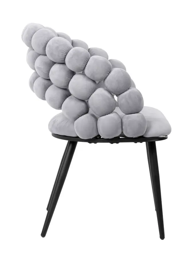 Krzesło BUBBLE welurowe szare 57,5x61x81,7cm