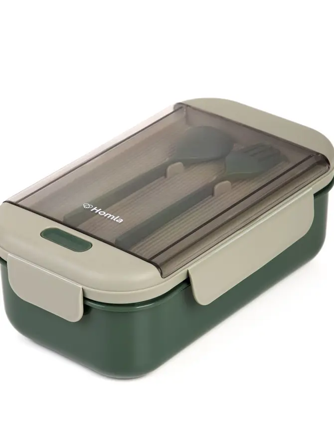 Lunchbox BOXIE ze sztućcami zielony 0.54