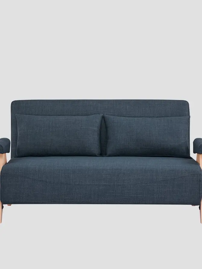 Sofa CALORE 2-osobowa, z funkcją spania granatowa 157x90x82 cm