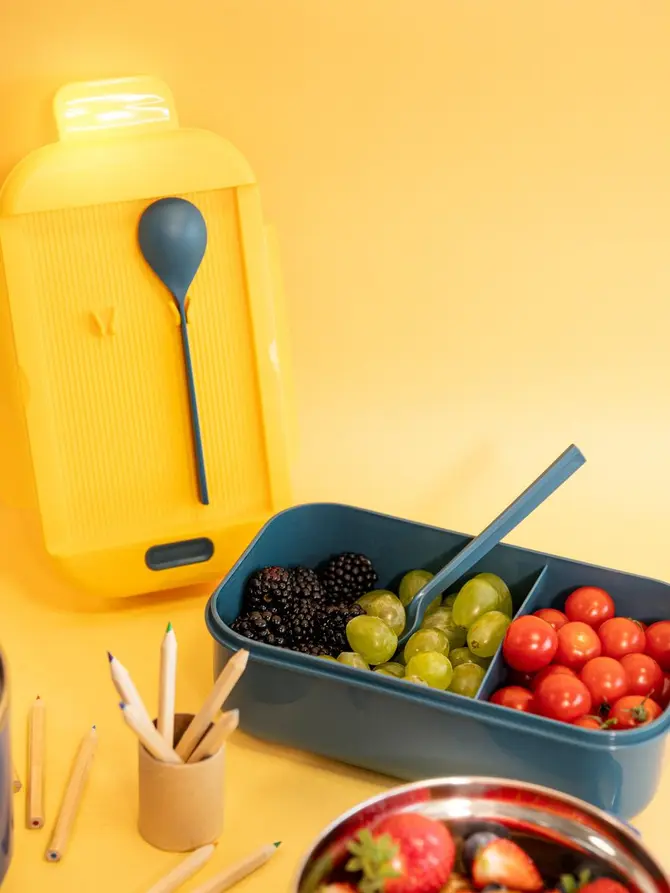 Lunchbox KLODI ze sztućcami zielono-żółty 1,1 l