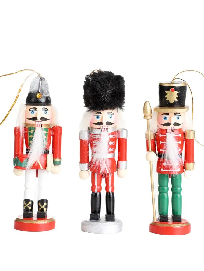 Zestaw zawieszek NUTCRACKER czerwony dziadek 3 szt. 13 cm