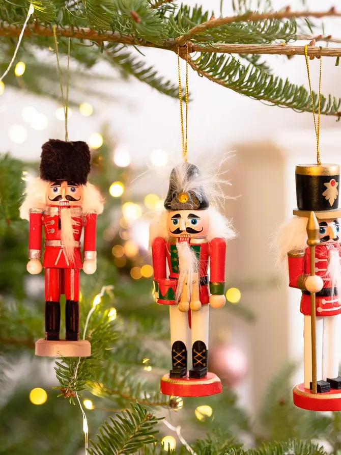 Zestaw zawieszek NUTCRACKER czerwony dziadek 3 szt. 13 cm