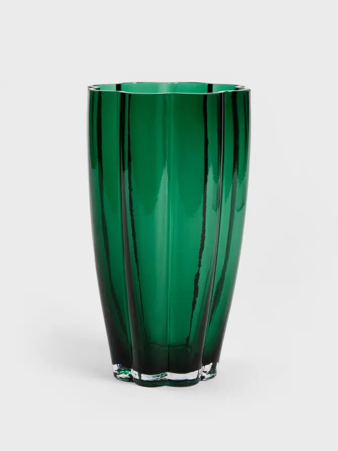 Wazon PINATO szklany zielony 15x15x26 cm