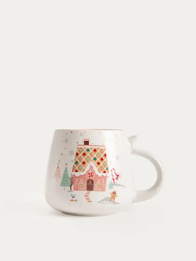 Zestaw kubków PASTELLIA porcelanowych z domkiem i ciastkiem, 2 szt. 0,4 l
