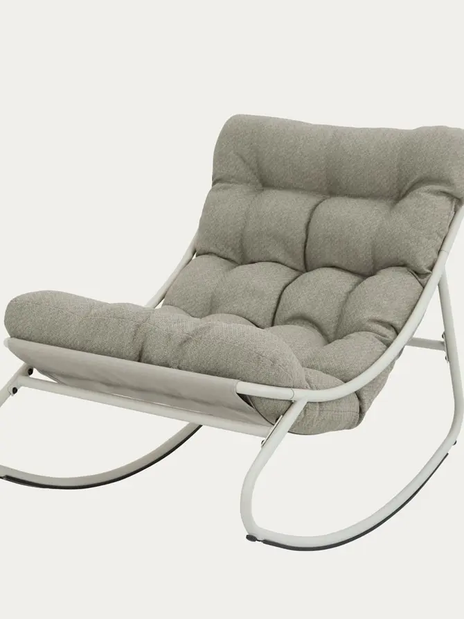 Fotel bujany TIVOLI beżowy z beżowymi poduszkami 65x102x75,5 cm