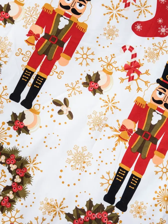 Pościel NUTCRACKER B2 biała w nadruk 160x200cm + 2*70x80cm
