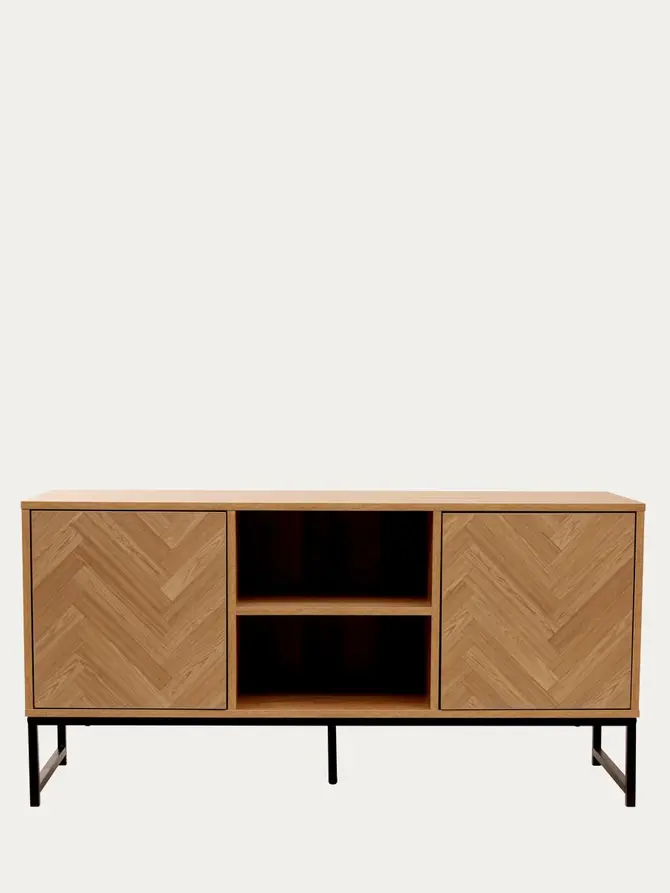 Szafka RTV SWEN natural z metalowymi nogami 120x38x60 cm