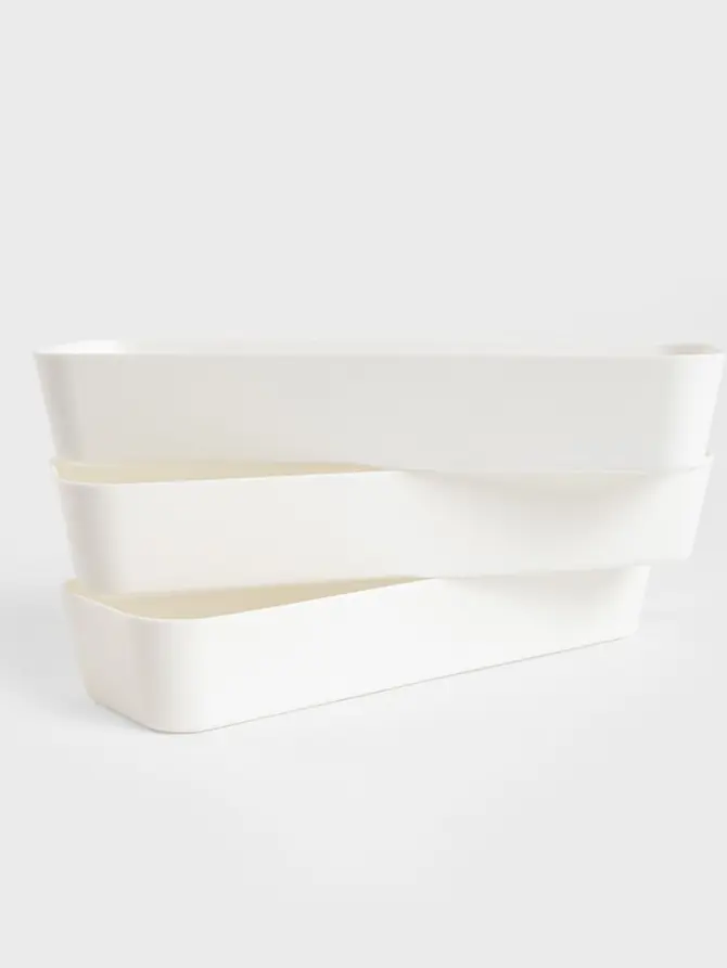 Zestaw pudełek LURDES plastikowych 3 el. 26x9x4,5cm
