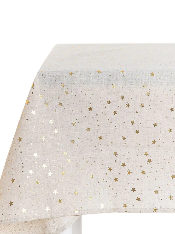 Obrus STARSE w gwiazdki naturalny 150x220 cm