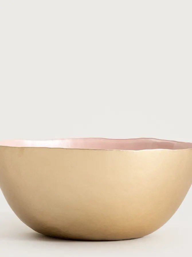 Misa VOLANTIS różowa, pozłacana od zewnątrz L 28 cm