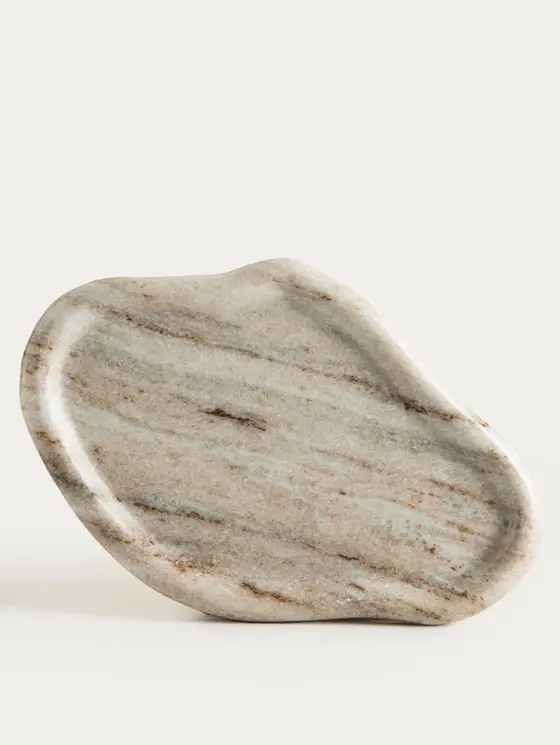 Taca dekoracyjna MARMURI nieregularna beżowa 23,5x15,5x1,5 cm