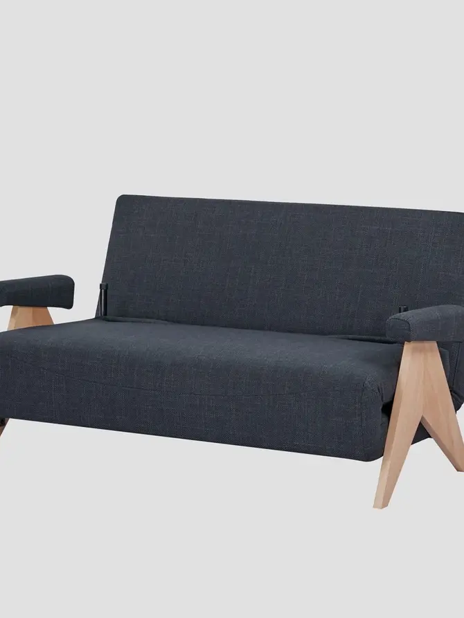 Sofa CALORE 2-osobowa, z funkcją spania ciemnoszara 157x90x82 cm