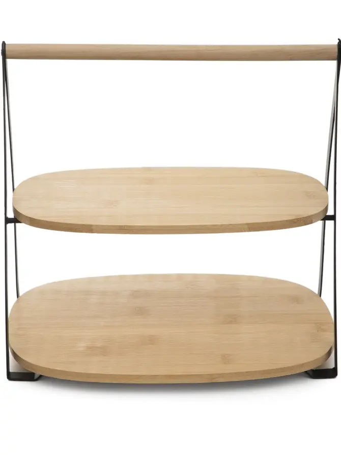 Patera BAMBOU bambusowa 2 poziomowa 25x28 cm