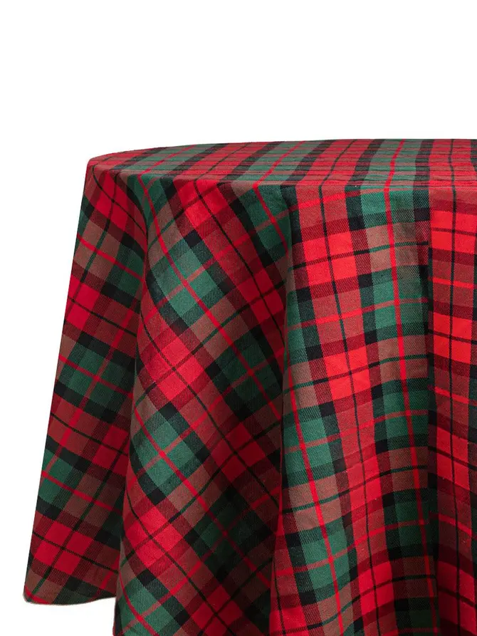 Obrus TARTAN w kratę okrągły 140 cm