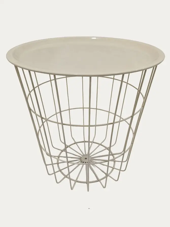 Stolik SCANDI kremowy z kremowym blatem 41x41 cm