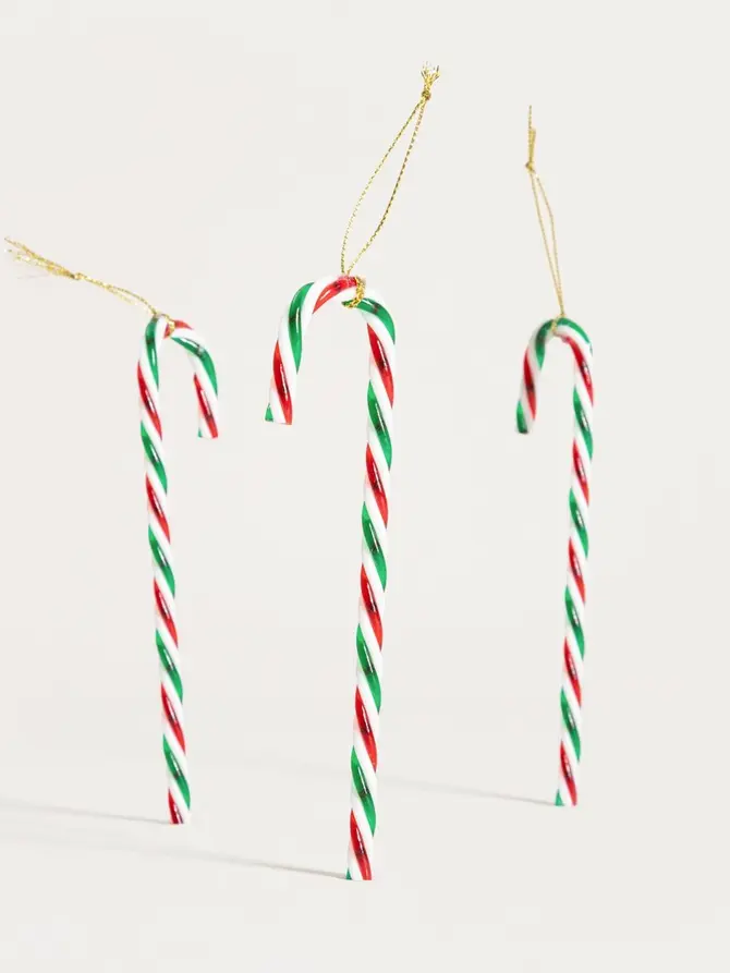 Zestaw zawieszek TWINKLE laski czerwono-zielone 6 szt. 14,5 cm