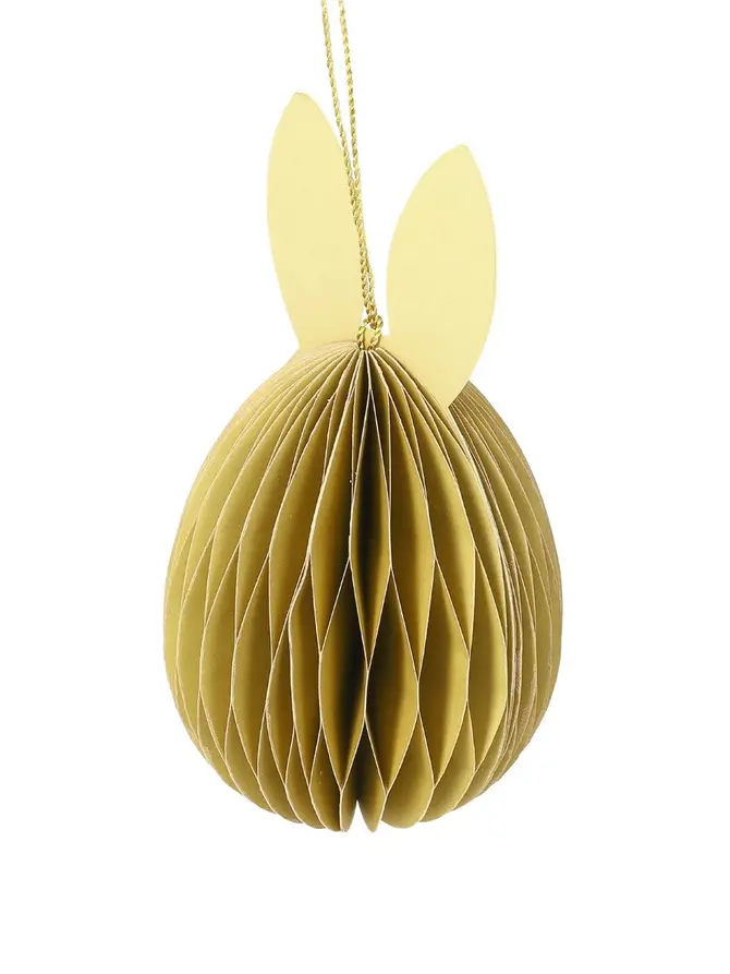 Zawieszka wielkanocna GALLA papierowa jajko z uszami żółte 15 cm