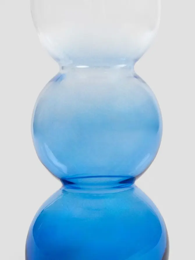 Wazon VAZIA szklany niebieski transparentny 8x25cm