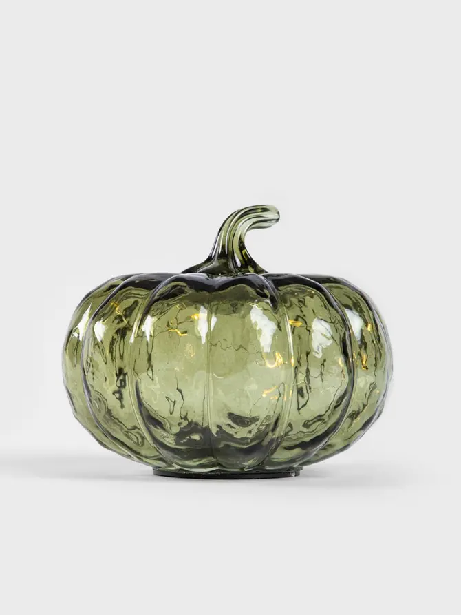 Lampion LED AUTUMN AURA dynia zielona 15x13 cm