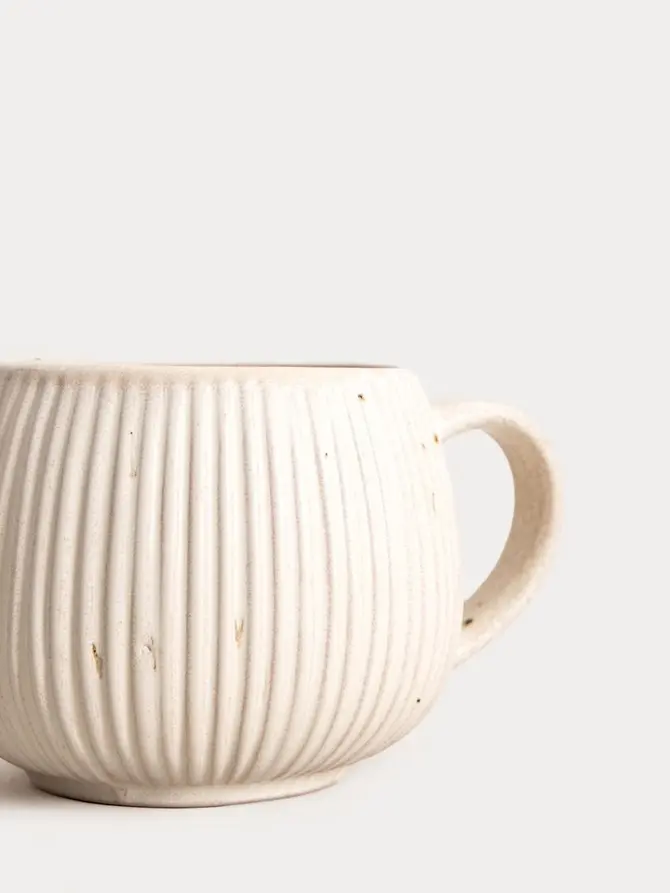 Kubek ALMOS porcelanowy baryłka w prążki 0,25 l
