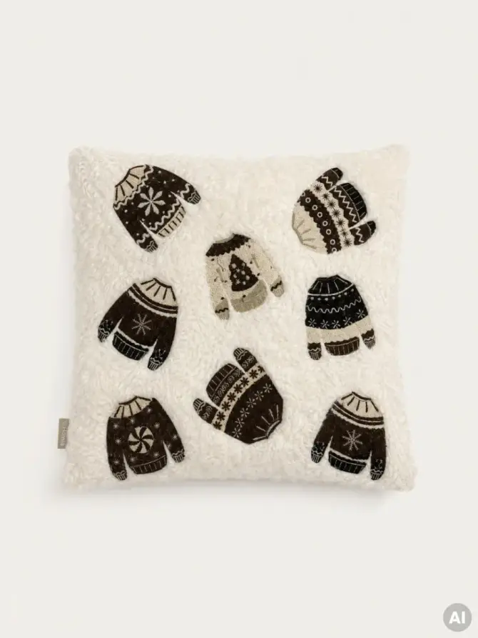 Poszewka CAMBRIE w zimowe sweterki 45x45 cm
