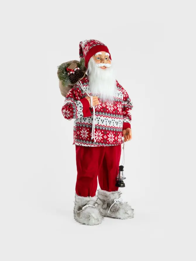 Skrzat CLAUSE Mikołaj duży w sweterku świątecznym 90 cm
