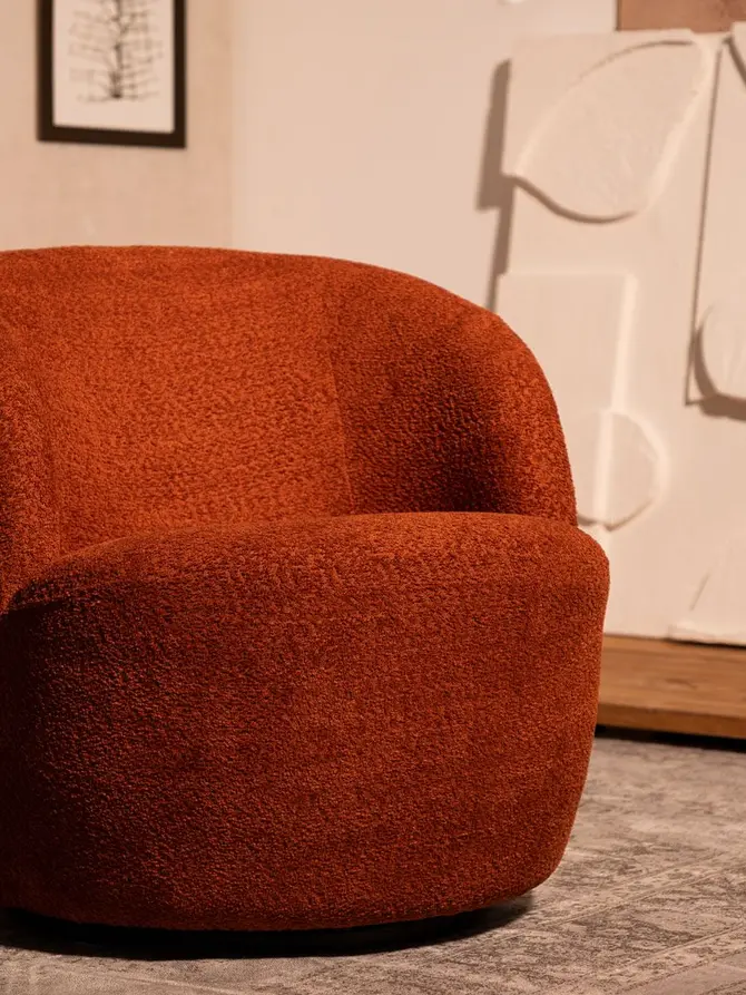 Fotel SVINGEN obrotowy ceglasty 65.5x77x69cm