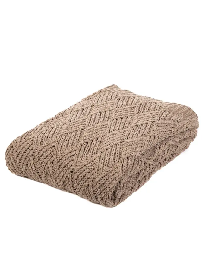 Koc SAVEZ szenilowy taupe 130x170 cm