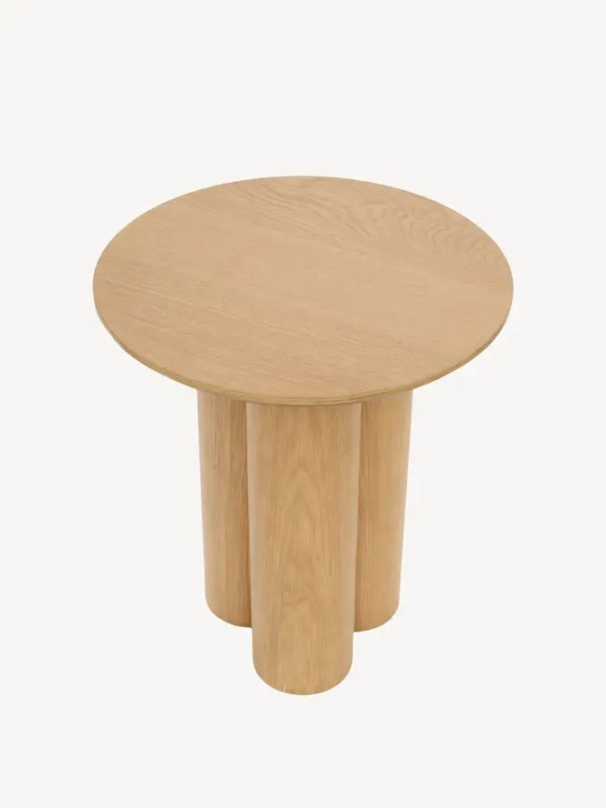Stolik kawowy LUMBERA naturalny w okleinie dębowej 40x40x45 cm