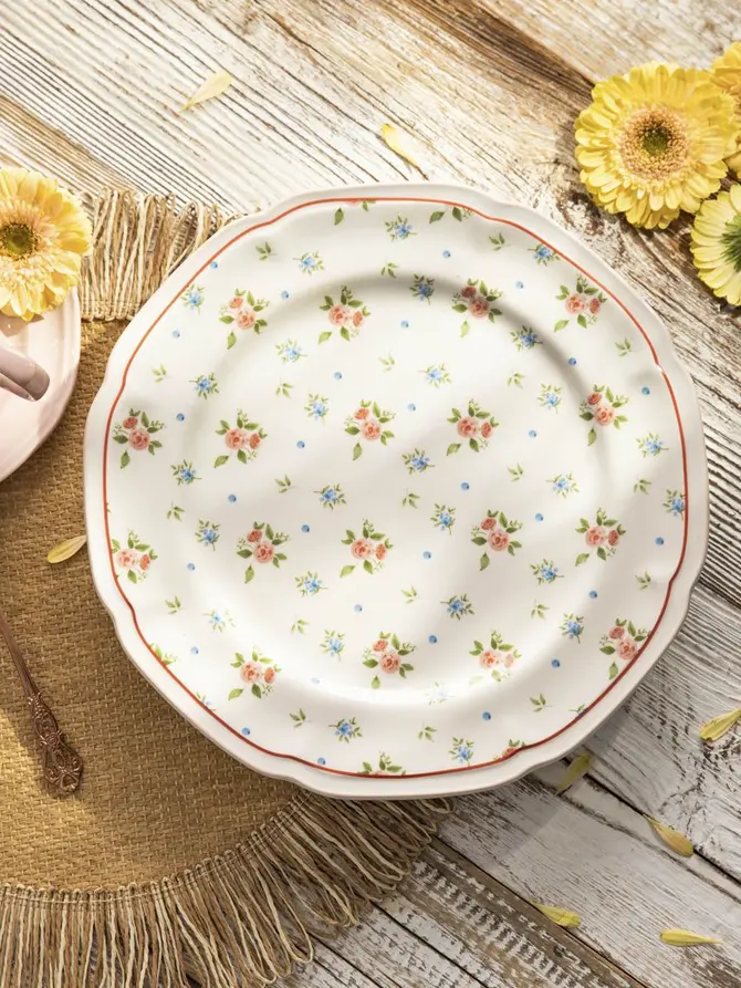 Talerz GRETA obiadowy różowy 27 cm