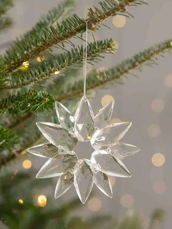 Zawieszka ASTRE ACRILO transparentna śnieżynka 12 cm