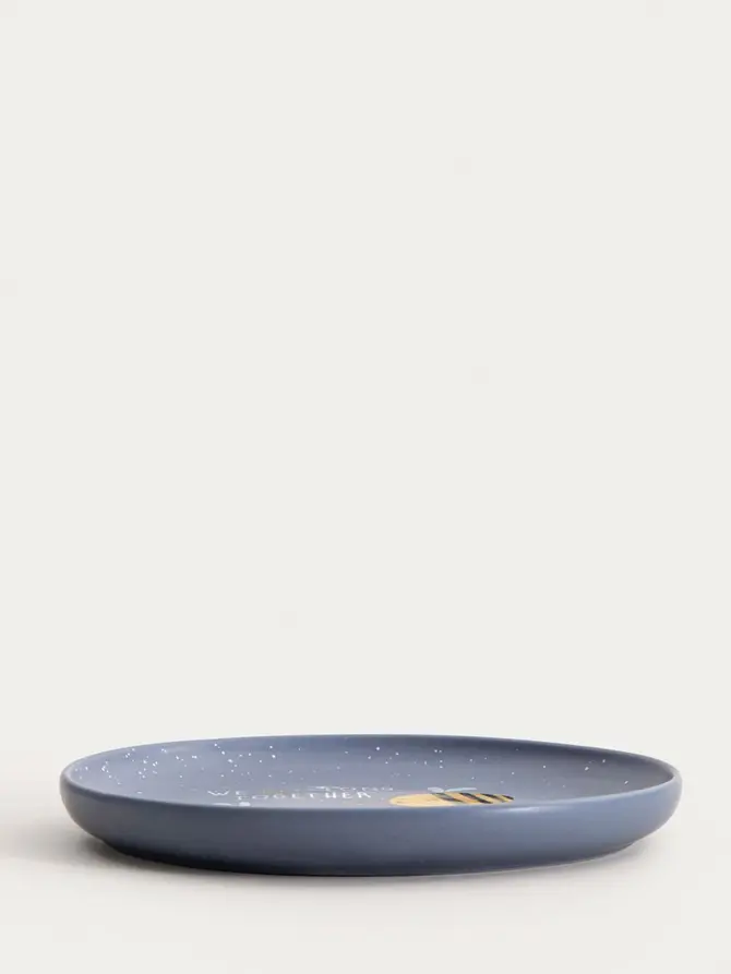 Talerz ANNBEE z pszczołą granatowy 19 cm