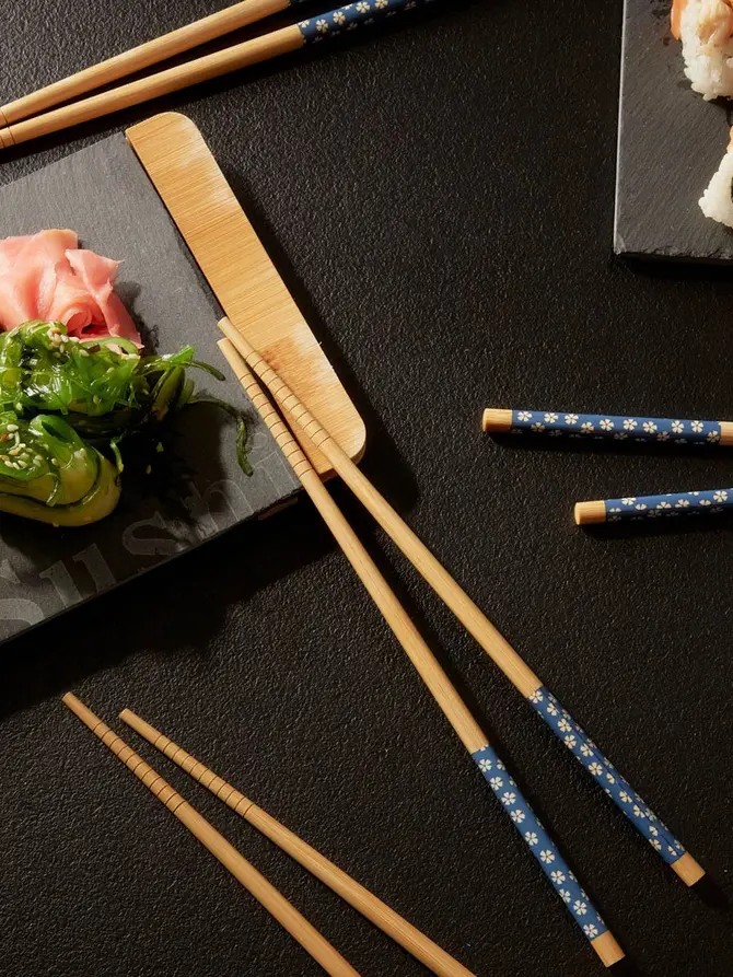 Zestaw SUSHI pałeczek bambusowych niebieskich 4 szt.
