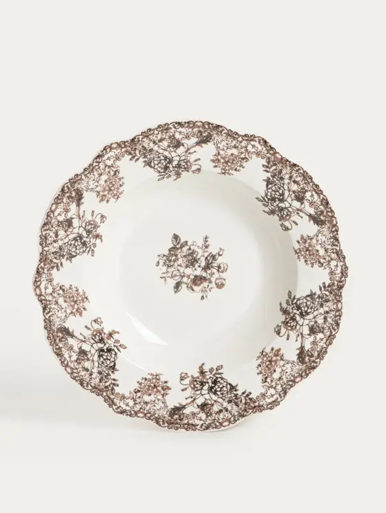 Talerz LOURRY porcelanowy głęboki brązowy 22 cm