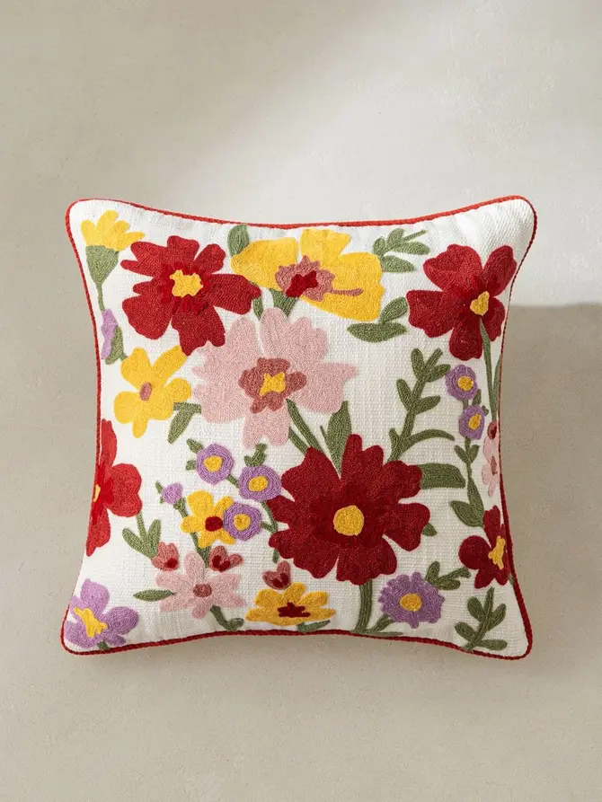 Poszewka EC PULLO w haftowane kwiaty 45X45 CM