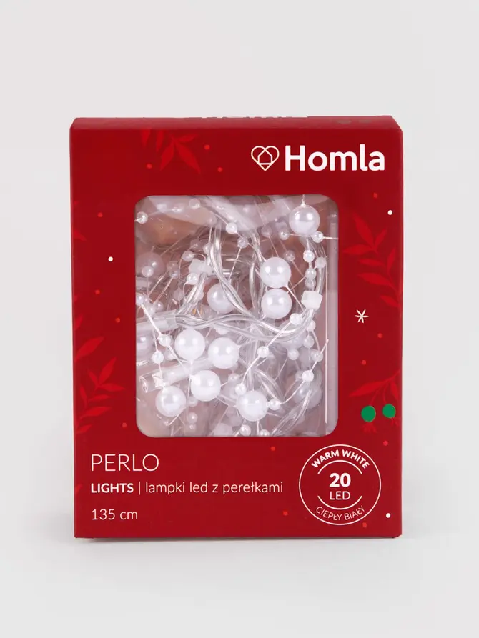 Lampki PERLO z perełkami i LED 20 LED, 135 cm
