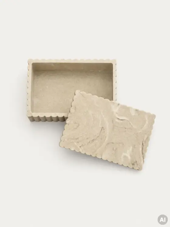 Szkatułka na biżuterię ONDA z wykończeniem piaskowym 20x13x7 cm