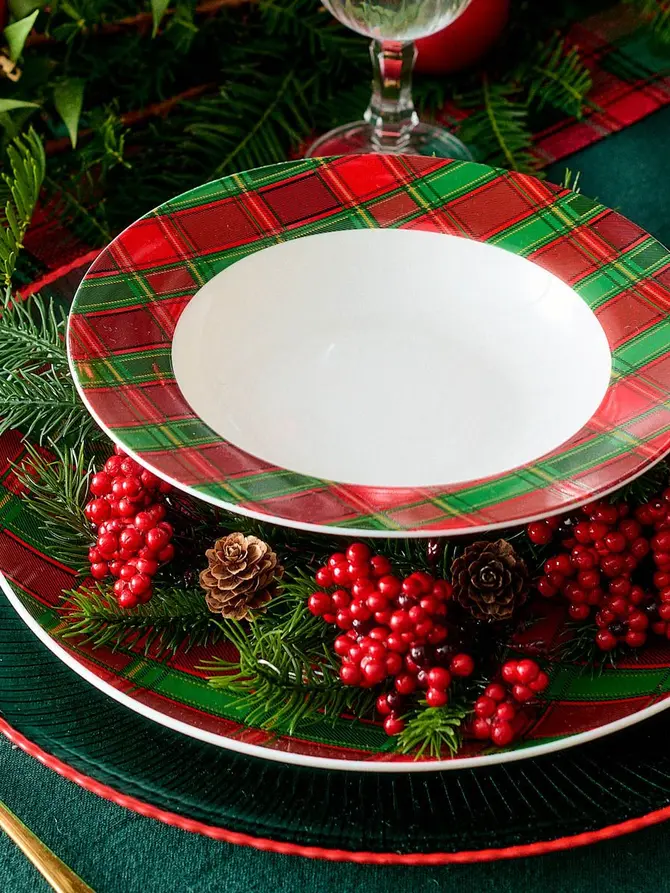 Talerz TARTAN głęboki 20 cm