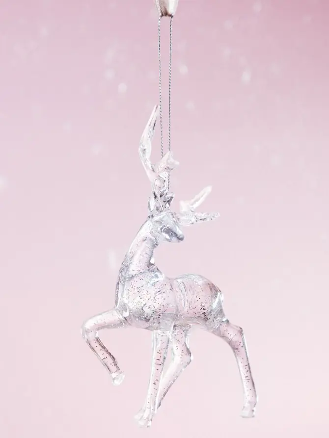 Zawieszka BIJOU transparentna renifer 15 cm