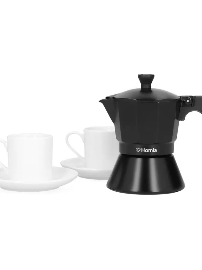 Kawiarka MIA MOKKA czarna z dwiema filiżankami 6 cup