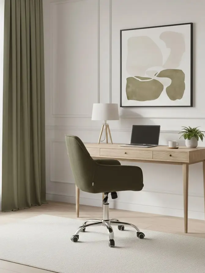 Fotel FUSSY w tkaninie obrotowy zielony 57x61x80-90 cm