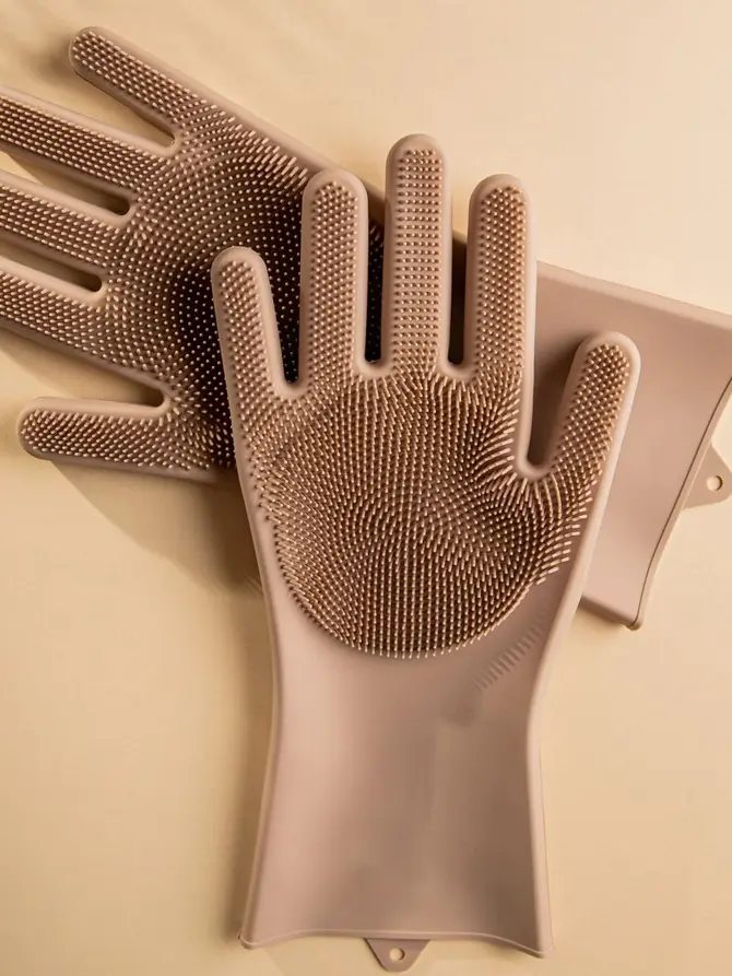 Zestaw rękawic EASY CLEAN silikonowych taupe 2 szt.