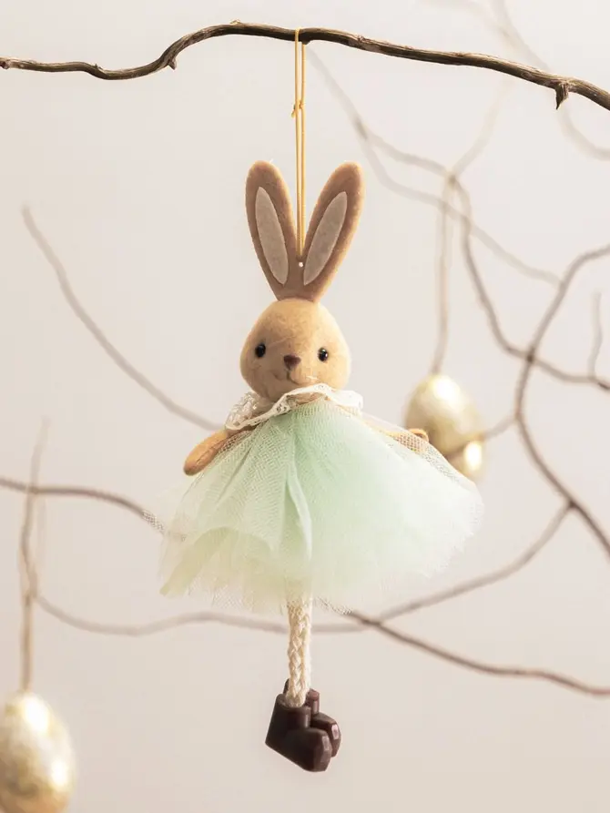 Zawieszka BALLERINA wielkanocna królik niebieski 17 cm