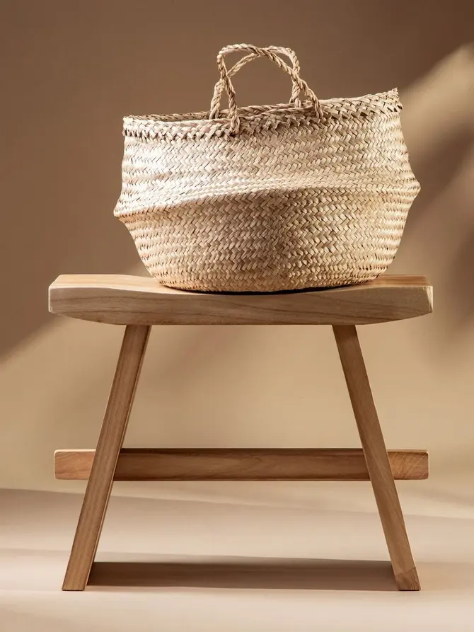Taboret NEGRO drewniany natural 50x20x40 cm