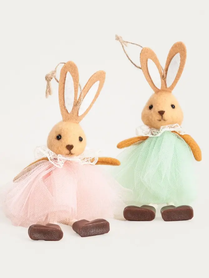 Zestaw zawieszek BALLERINA zajączki w sukienkach kolorowe 2 szt.