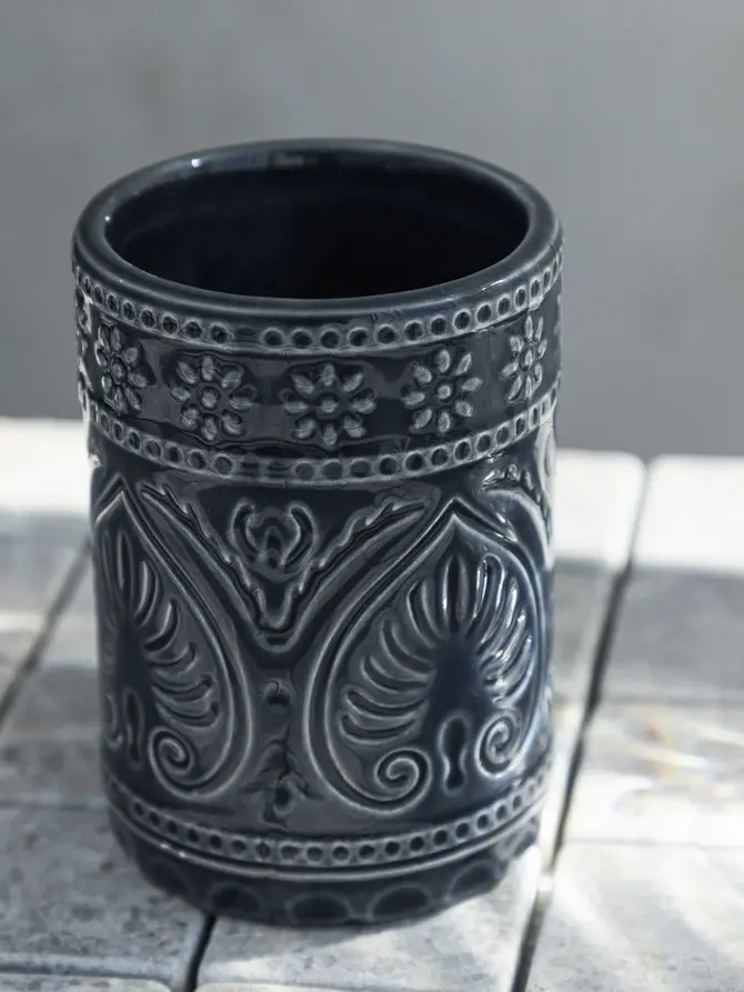 Kubek łazienkowy INDIE niebieski 7,5x7,5x10,5 cm