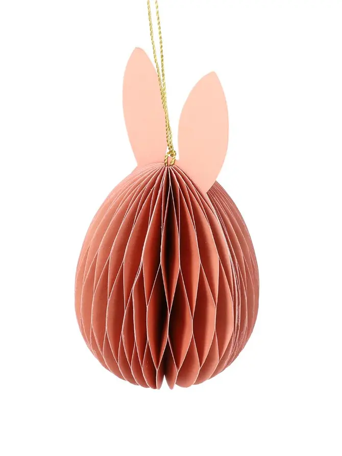 Zawieszka wielkanocna GALLA papierowe jajko z uszami różowe 15 cm