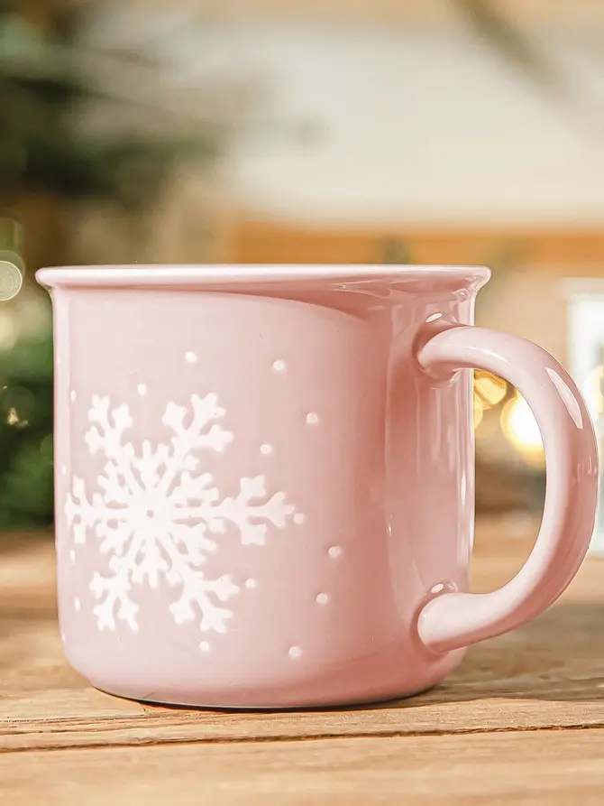 Kubek TRINKIE różowy ze śnieżynką 0,36 l